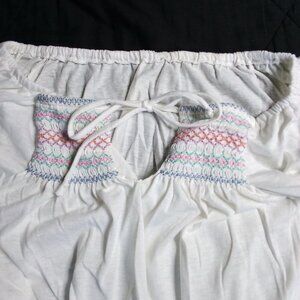 Vintage 60s You Babes Cropped Embroidered Top Shirt Blouse Hippy